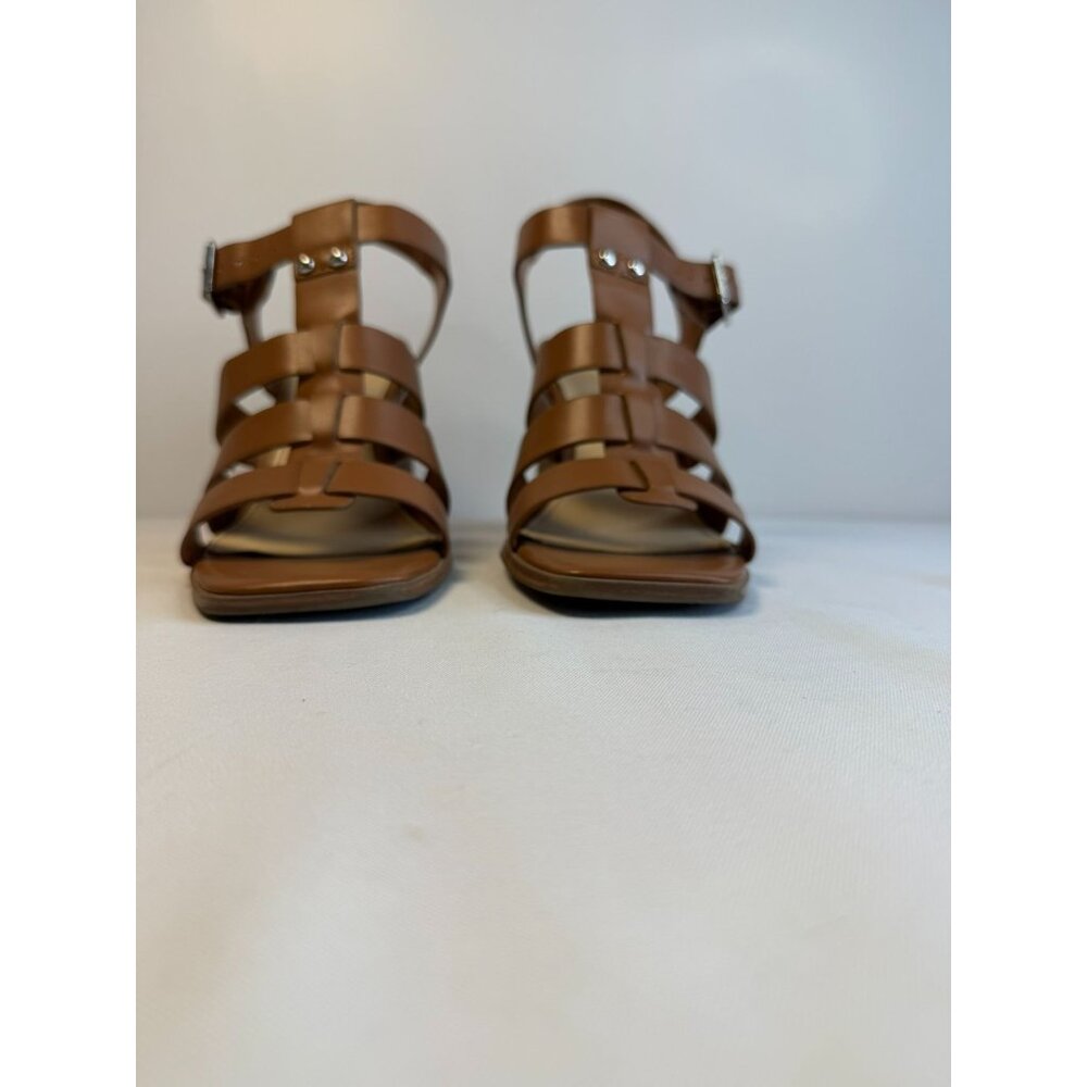 Marc Fisher Fynlee Sandals Women Size 9M Brown Leather Strappy Block Heel Shoes - Picture 6 of 12